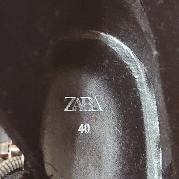 Zara Black Canvas Women's Combat Boots Chunky Heel Lace-up Zip-up Sz40 (US Sz9) - Picture 14 of 16